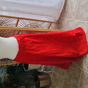 Maeve, floral applique, belted maxi skirt. Size 10.